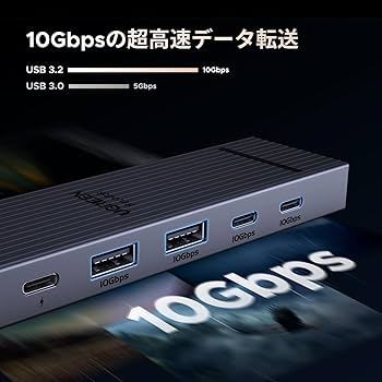 Amazon | UGREEN Revodok USB-C ハブ 6in1 100W USB PD対応 4K